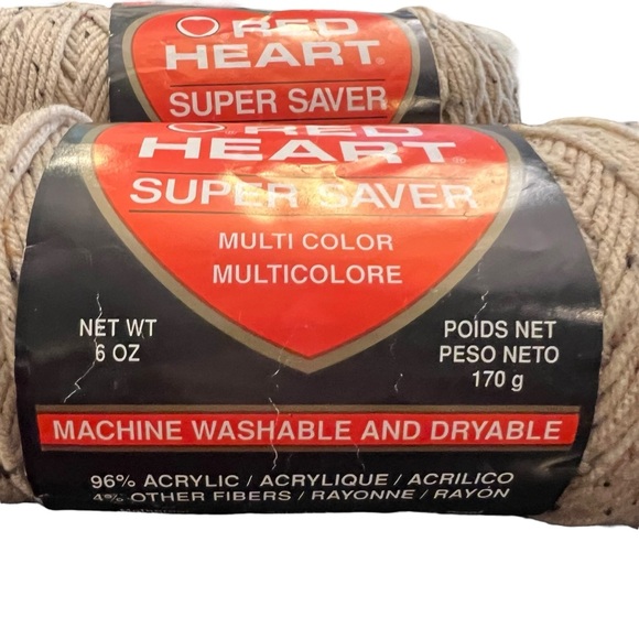 Lot Of 2 Yarn Skeins Variegated Colors New Buff Fleck #4334 12 Oz Beige Neutral - Picture 3 of 7